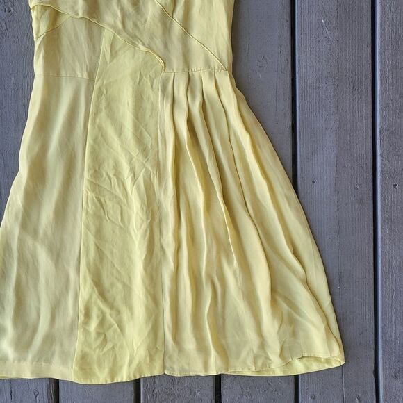 Rag & Bone Womens A-Line Dress Pleated Raceback‎ Cutout Yellow Size 2 - Picture 3 of 6